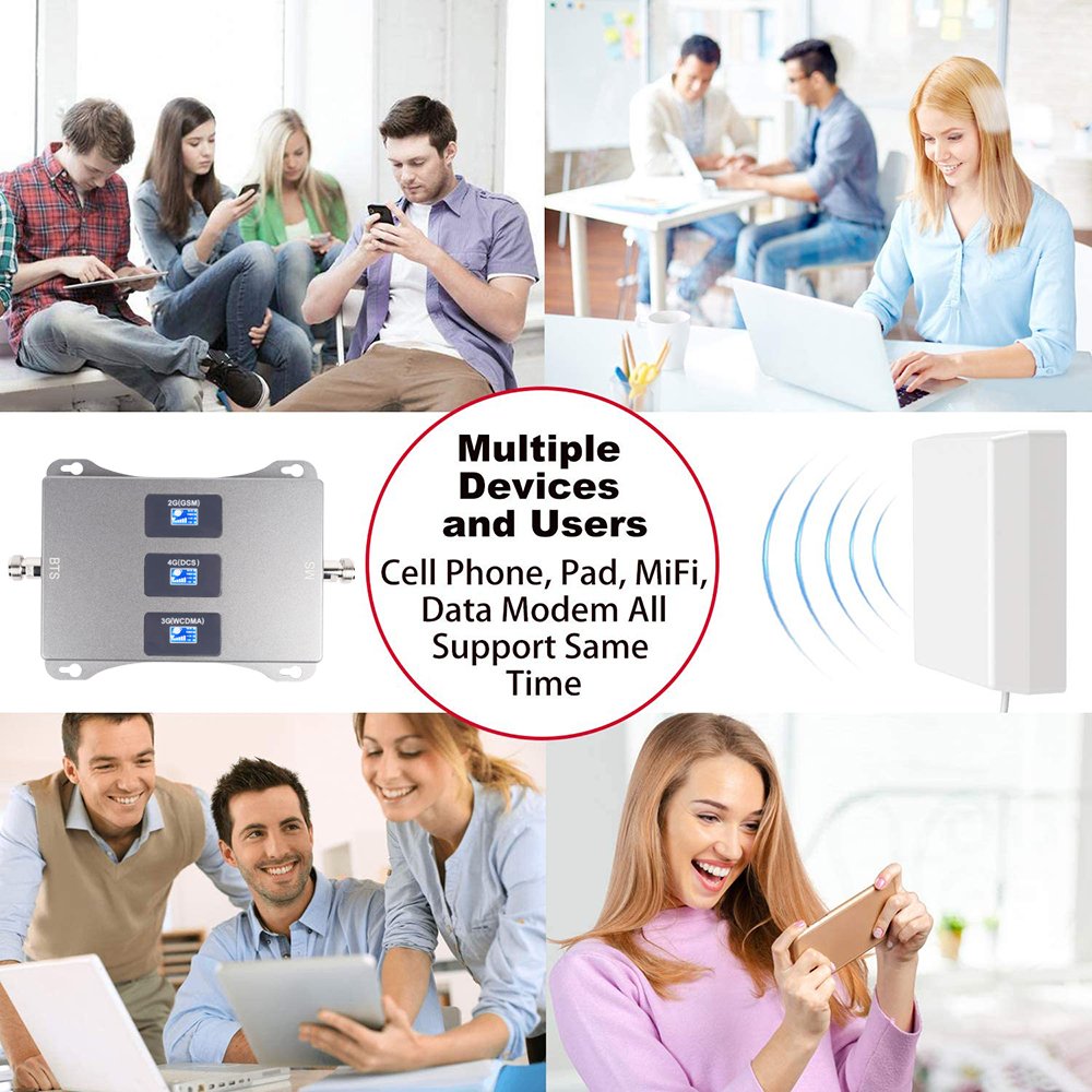 New GSM DCS WCDMA Cell Phone Signal booster 2G 3G 4G Signal Booster 900 1800 2100 Mhz Network Repeater